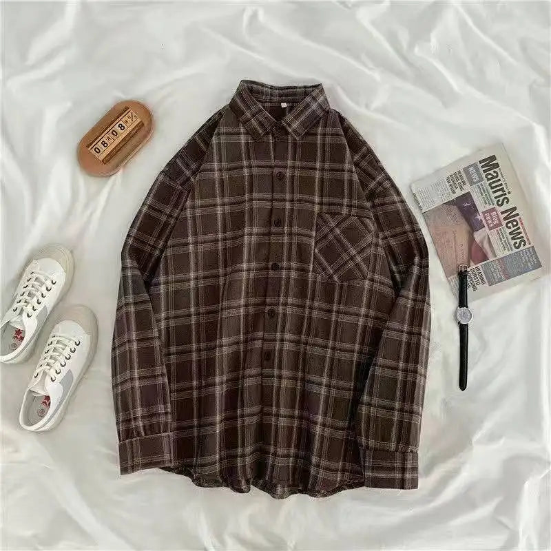 Vintage Plaid Oversized Shirt