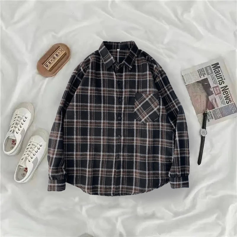 Vintage Plaid Oversized Shirt