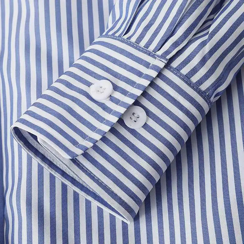 Casual Long Sleeve Striped Blouse