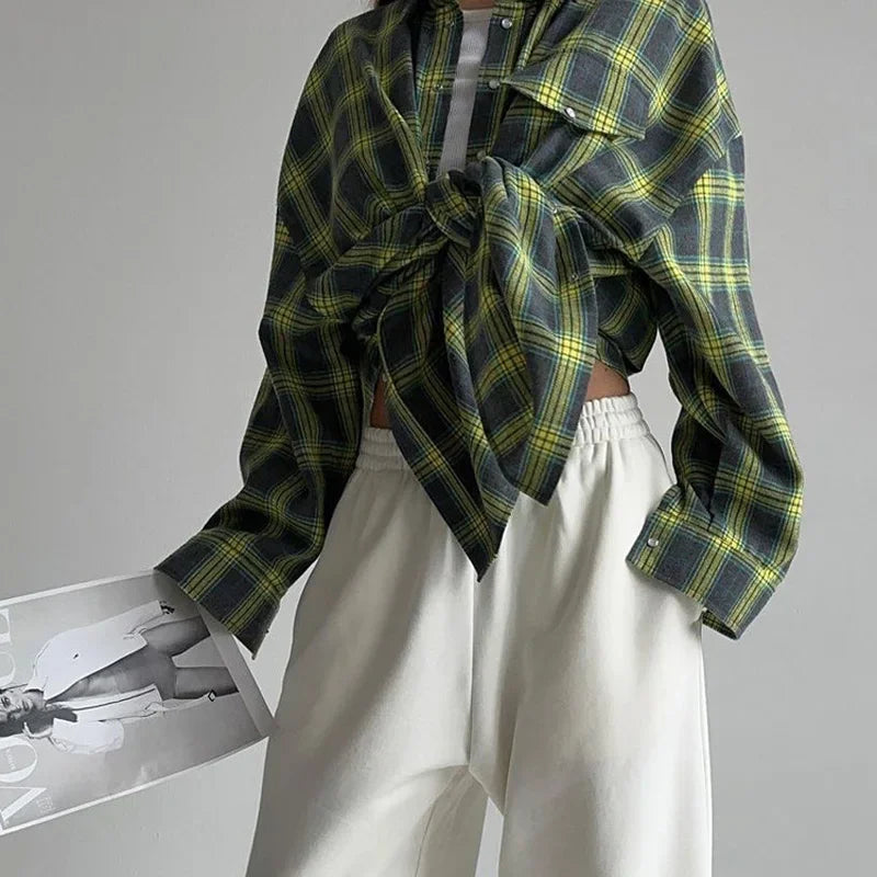 Oversized Geruit Overhemd