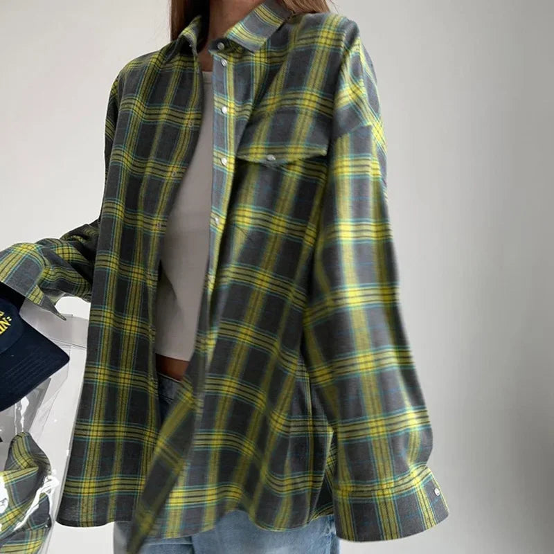 Oversized Geruit Overhemd