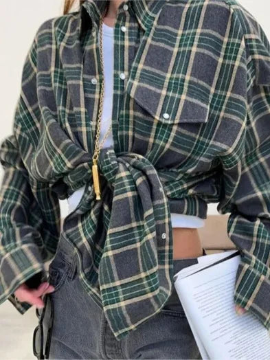 Oversized Geruit Overhemd
