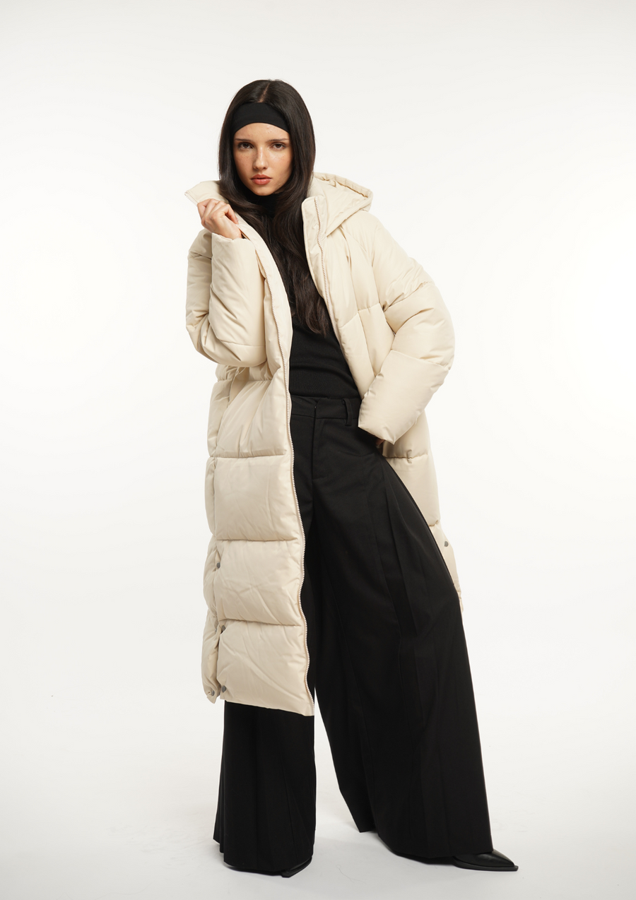 Extra Long Puffer Jacket Splashproof