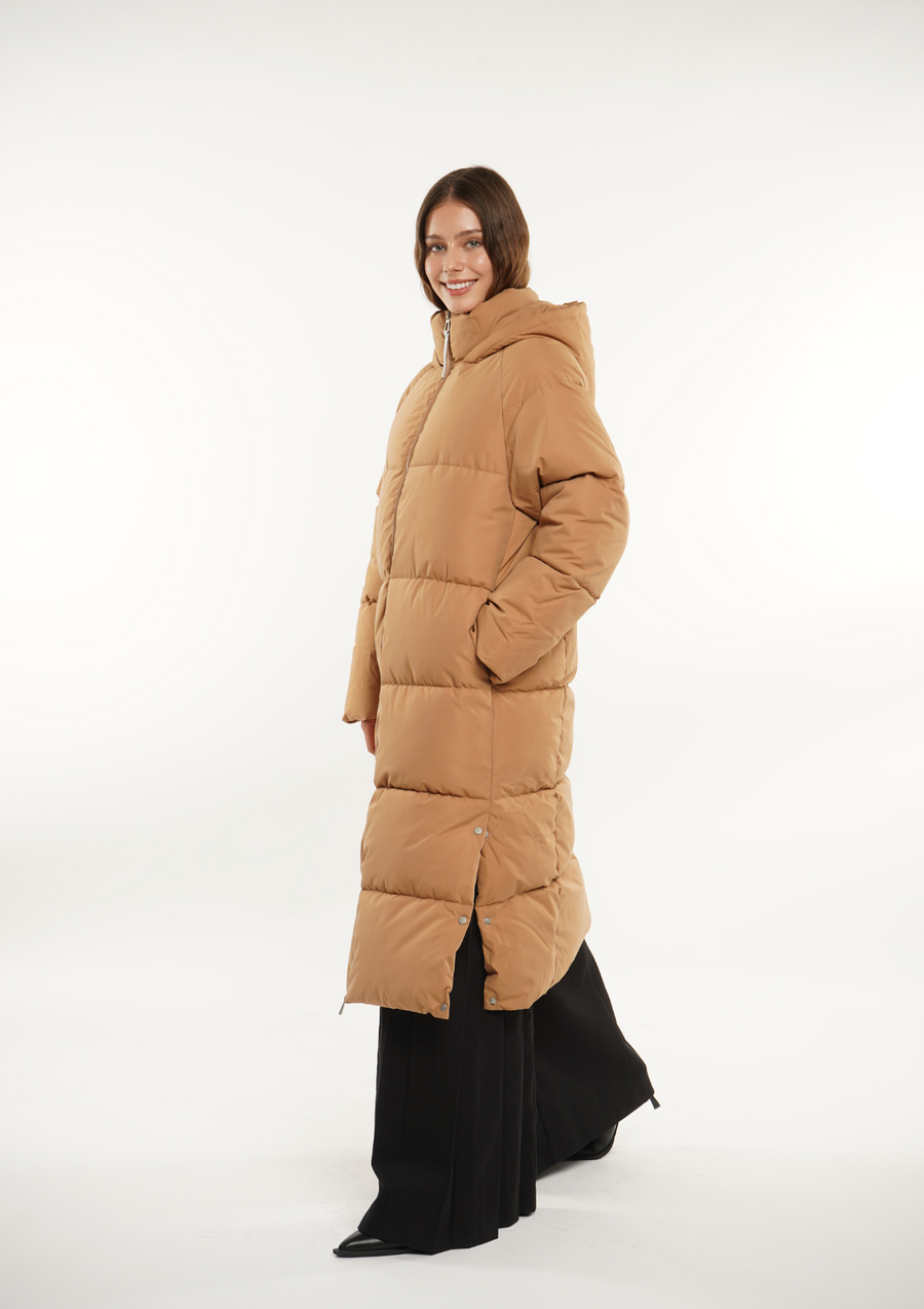 Extra Long Puffer Jacket Splashproof