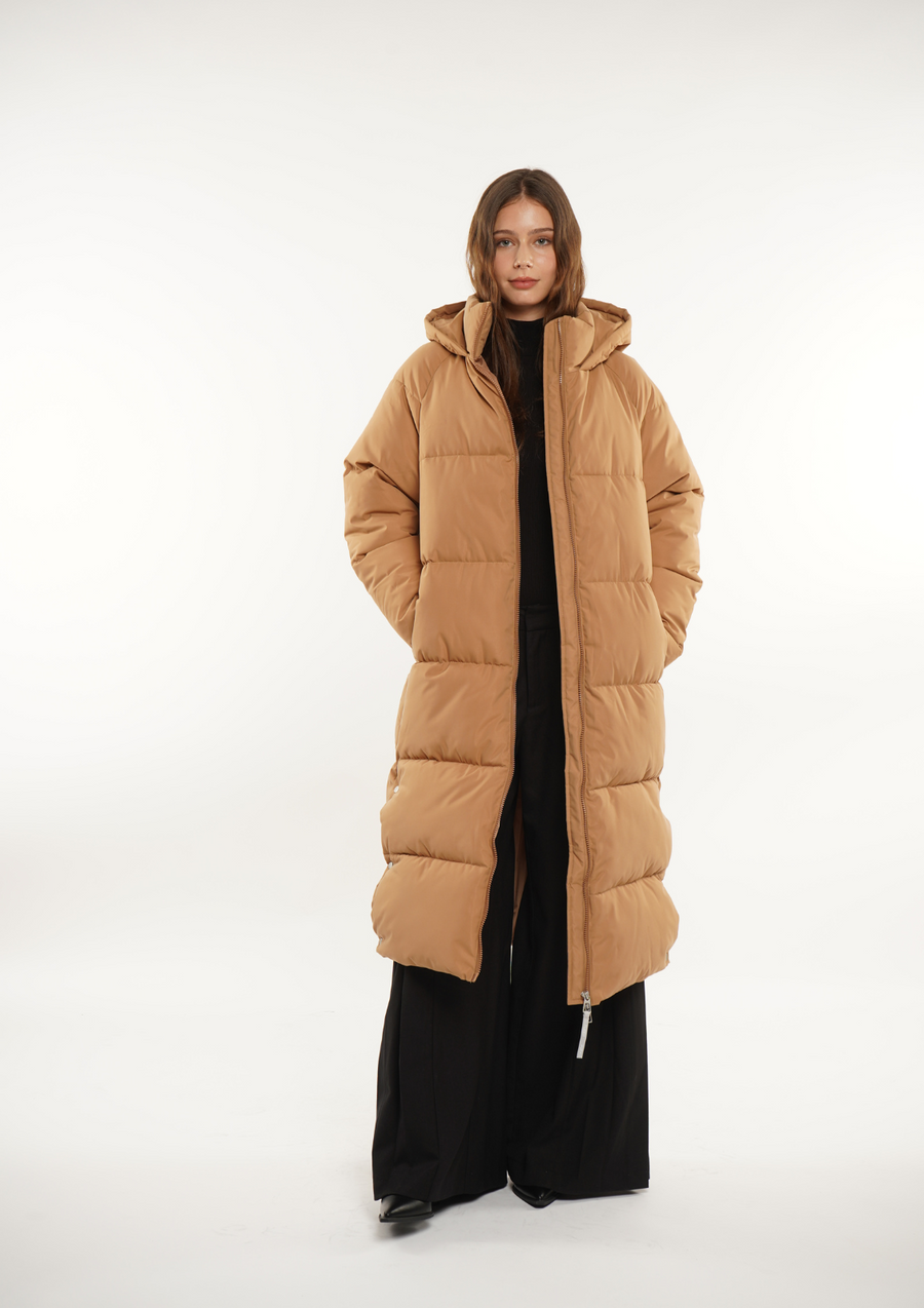 Extra Long Puffer Jacket Splashproof