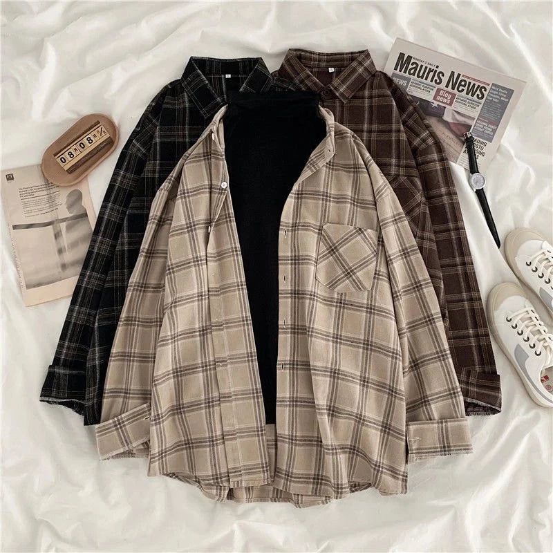 Vintage Plaid Oversized Shirt