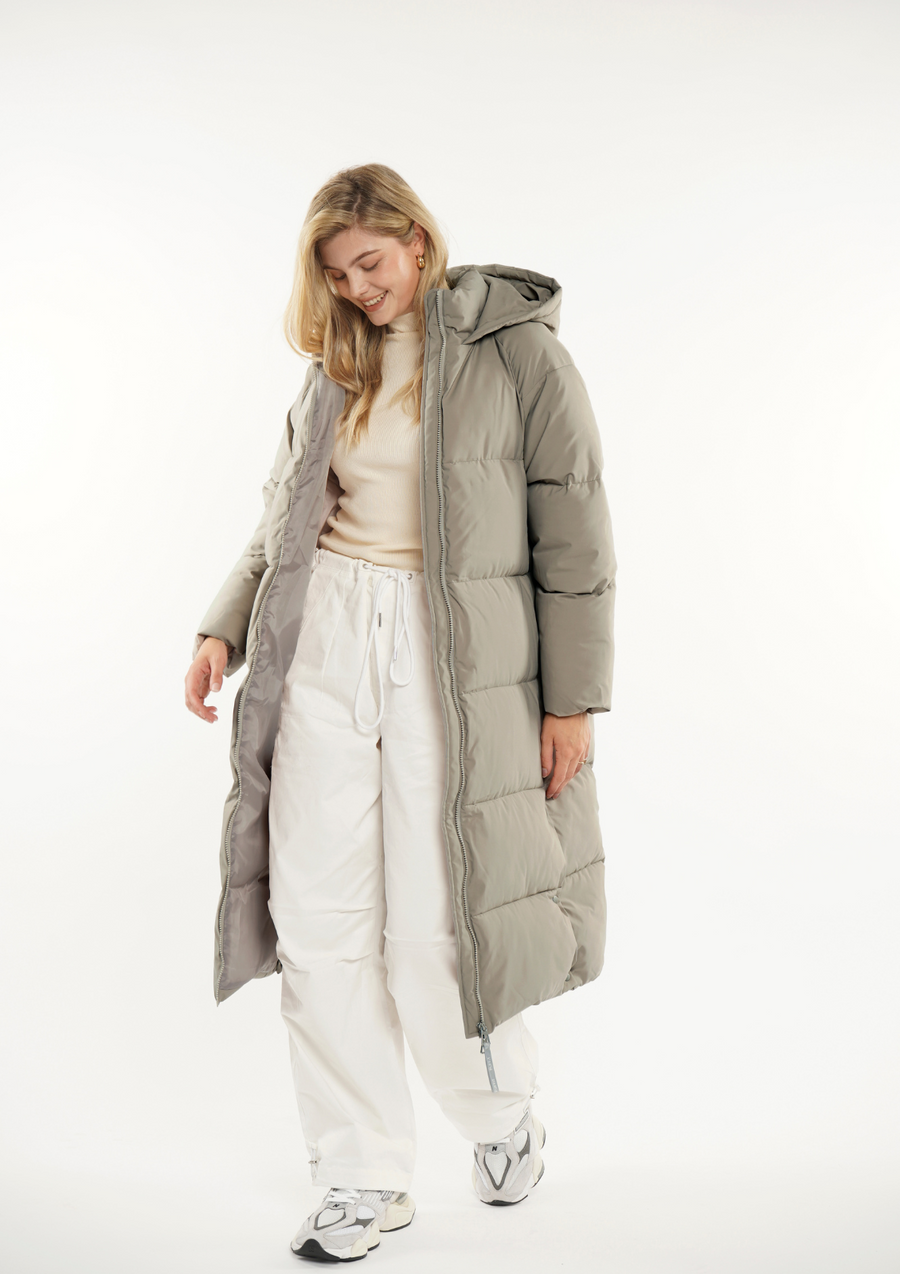 Extra Long Puffer Jacket Splashproof