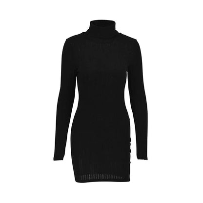 Geribde Mini-jurk met Col