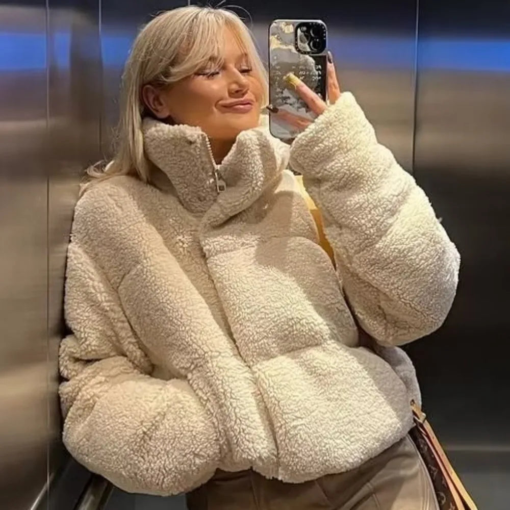 Lamb Wool Short Cotton Coat