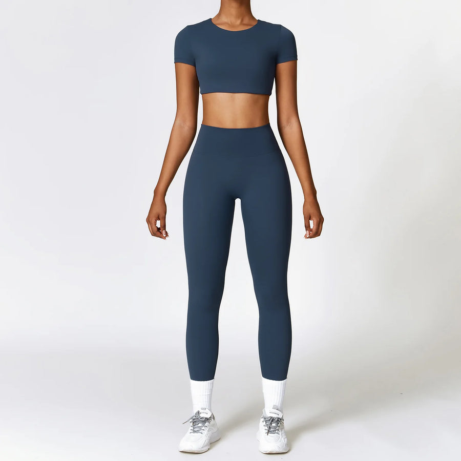 Yoga Set – Dames Sportswear met Lange Mouwen en High Waist Leggings