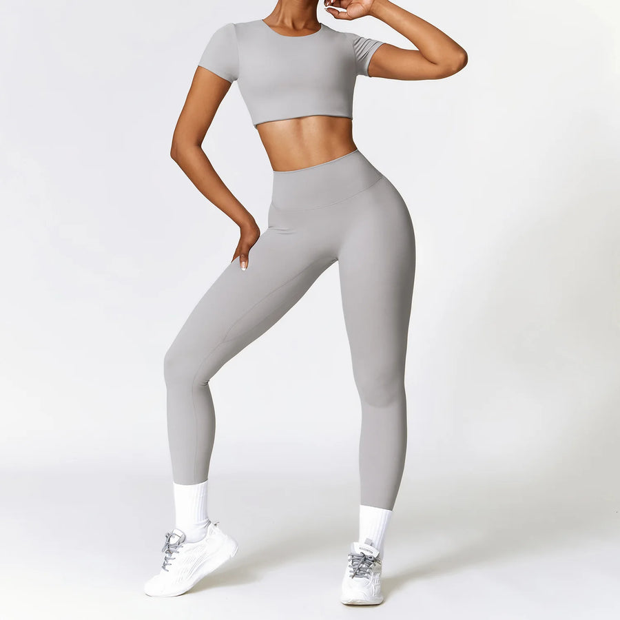 Yoga Set – Dames Sportswear met Lange Mouwen en High Waist Leggings