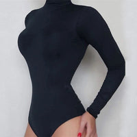 Dames Zwarte Long Sleeve Bodysuit