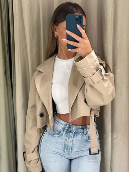 Vintage Streetwear Double-Breasted Trench Coat
