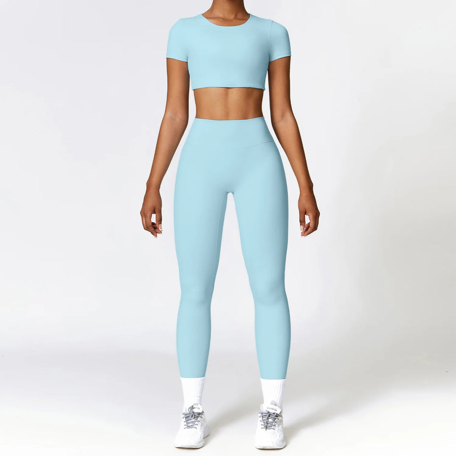 Yoga Set – Dames Sportswear met Lange Mouwen en High Waist Leggings