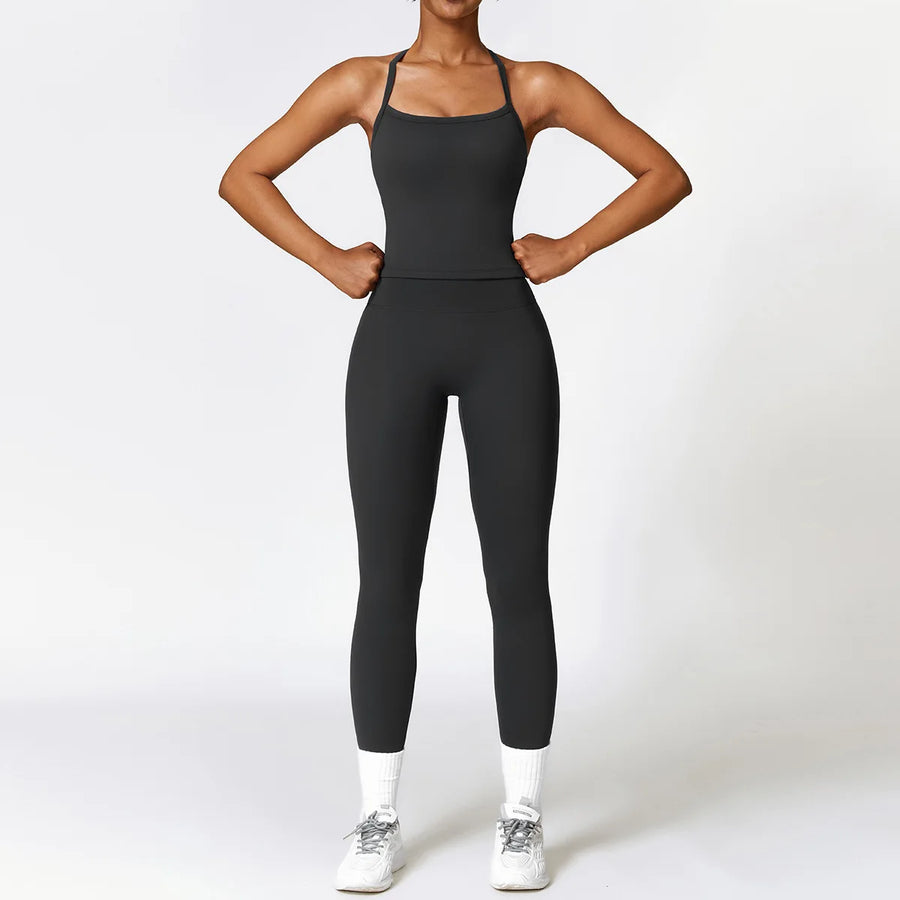 Yoga Set – Dames Sportswear met Lange Mouwen en High Waist Leggings