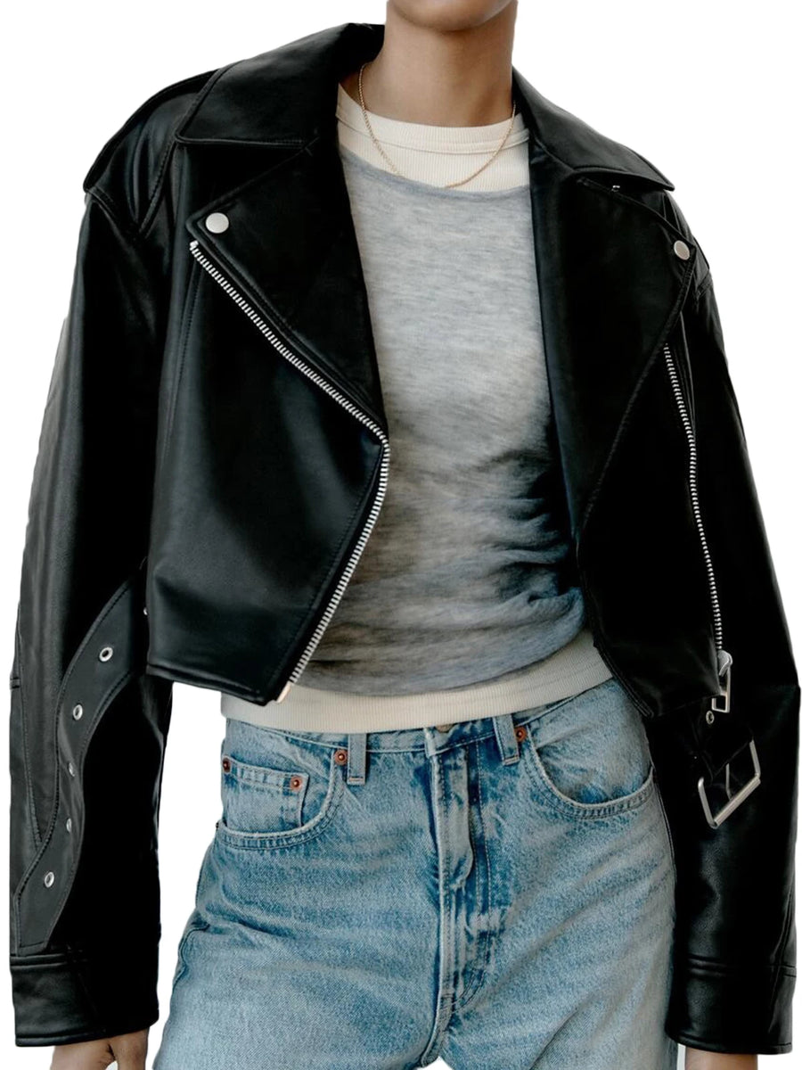 Fitaylor Dames Faux PU Leather Jacket