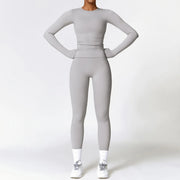 Yoga Set – Dames Sportswear met Lange Mouwen en High Waist Leggings