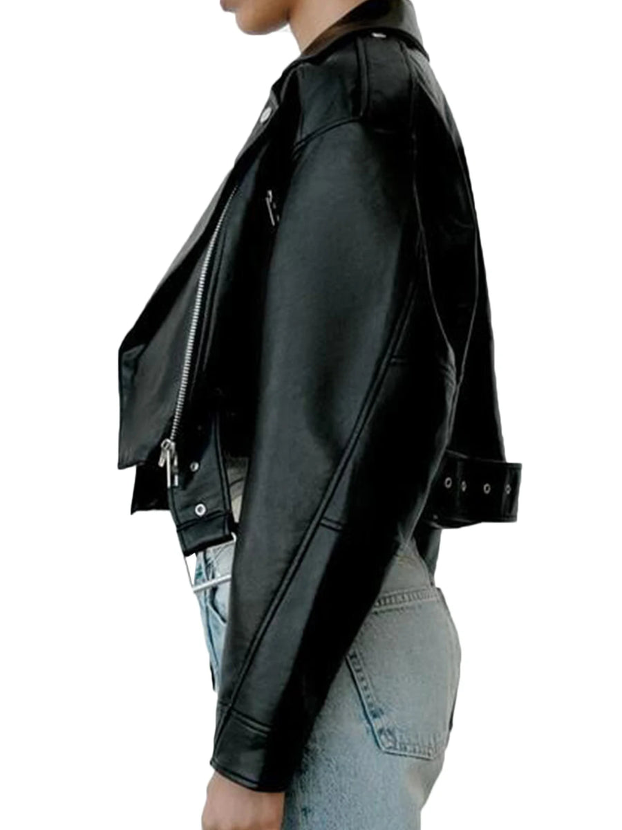 Fitaylor Dames Faux PU Leather Jacket